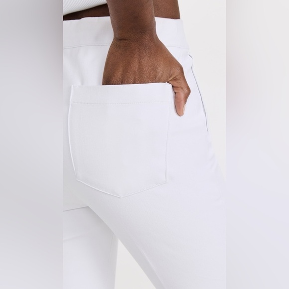 Spanx On-the-Go Ankle Slim Straight Pants in Classic White L Petite - Picture 4 of 13